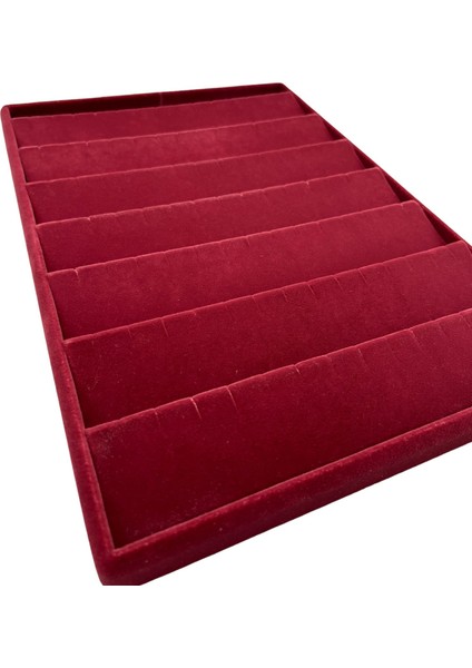 Yerli Üretim Saray Bosna Model Süet Kumaş Bordo Renk 34/24 Cm Kademeli Çekmece Içi Küpe Standı fırsatları