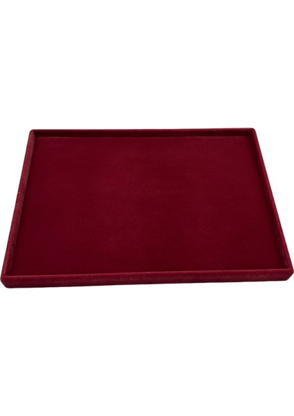 Yerli Üretim Süet Kumaş Bordo Renk 34/24 cm Takı Servis Sunum Tablası fiyatları