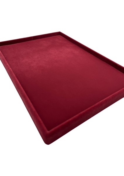 Yerli Üretim Süet Kumaş Bordo Renk 34/24 cm Takı Servis Sunum Tablası modelleri