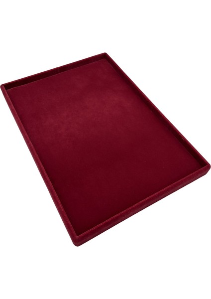 Yerli Üretim Süet Kumaş Bordo Renk 34/24 cm Takı Servis Sunum Tablası fırsatları