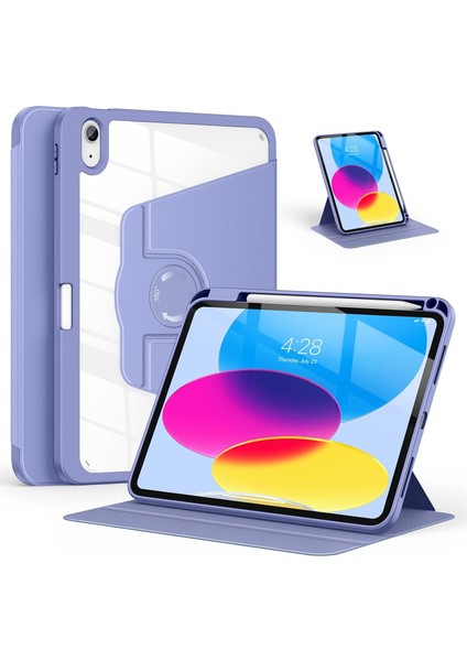 Apple iPad Air 11 Inç 6. Nesil (2024) Yatay ve Dikey Dönebilen Standlı Kalem Şarjına Uygun Darbe Dayanıklı Thermix Kılıf A2899 A2900