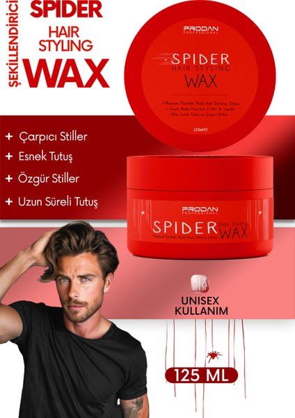 Spider Wax Saç Şekillendirici Esnek Tutuş125 ml