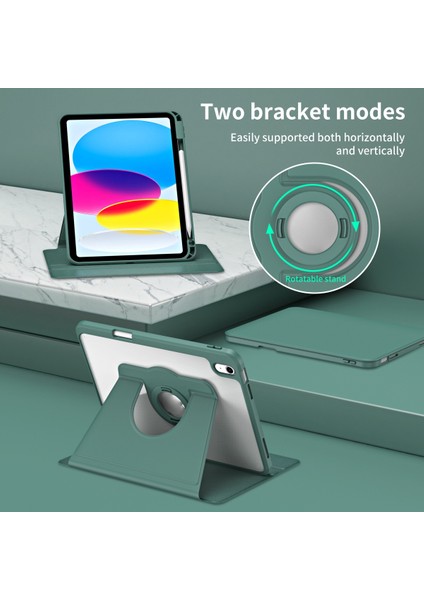 Apple iPad Air 11 Inç 6. Nesil (2024) Yatay ve Dikey Dönebilen Standlı Kalem Şarjına Uygun Darbe Dayanıklı Thermix Kılıf A2899 A2900 modelleri