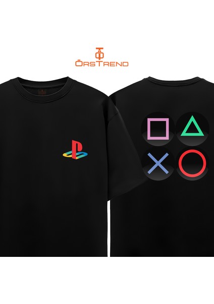 Playstation Baskılı Oversize Tişört