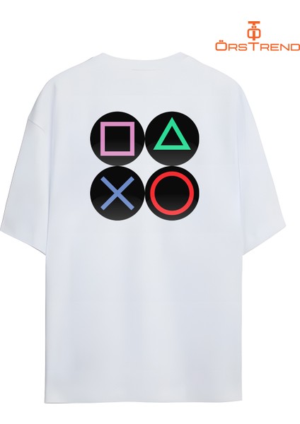 Playstation Baskılı Oversize Tişört modelleri