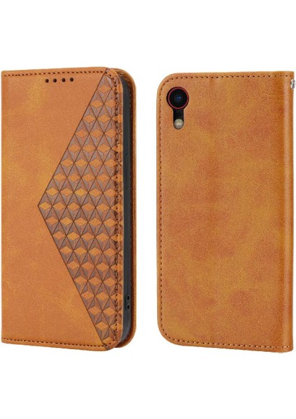 IPhone Xr Günlük Kullanım Için Flip Case Eşkenar Dörtgen Şekli Cüzdan Standı El Kayışı (Yurt Dışından) indirimleri