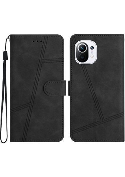 Xiaomi 11 Lite Için Flip Case Bilek Kayışı Cüzdan Pu Deri Kart Yuvaları Flip (Yurt Dışından) indirimleri