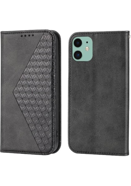 IPhone 11 Için Flip Case Pro Max Standı Günlük Kullanım El Kayışı Eşkenar Dörtgen Şekli (Yurt Dışından)