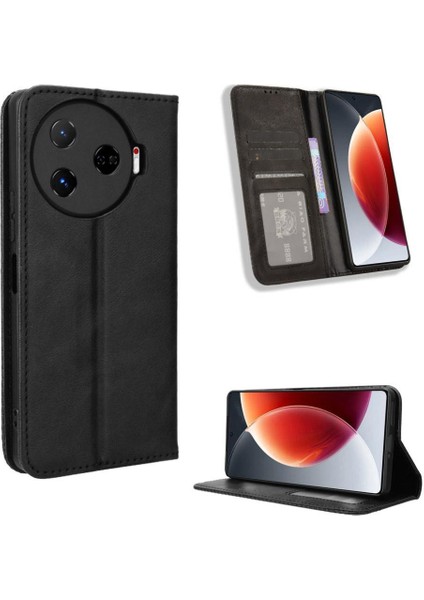 Tecno Camon 30 Pro 5g Manyetik Kapatma Cüzdan Pu Deri Için Kılıf (Yurt Dışından)