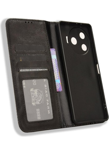 Tecno Camon 30 Pro 5g Manyetik Kapatma Cüzdan Pu Deri Için Kılıf (Yurt Dışından)