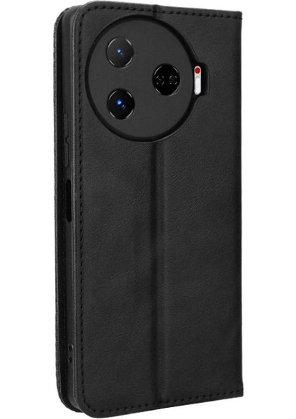 Tecno Camon 30 Pro 5g Manyetik Kapatma Cüzdan Pu Deri Için Kılıf (Yurt Dışından)