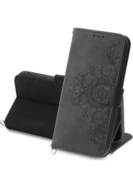 IPhone 16 Için Flip Case Artı Çoklu Kredi Kartı Yuvaları Kabartmalı Bileklik (Yurt Dışından) indirimleri