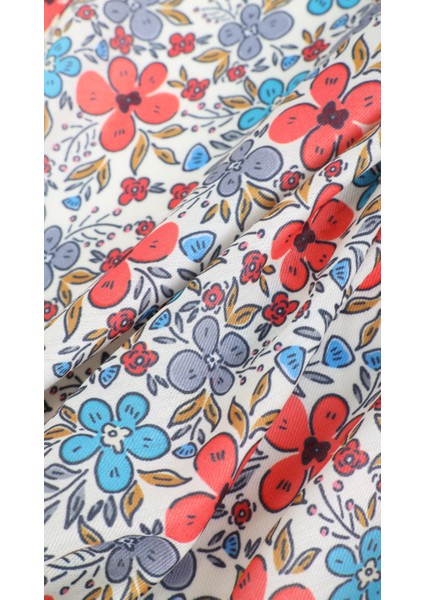 Çiçek Desenli Kırmızı Soft Eşarp 95X95 fiyatları