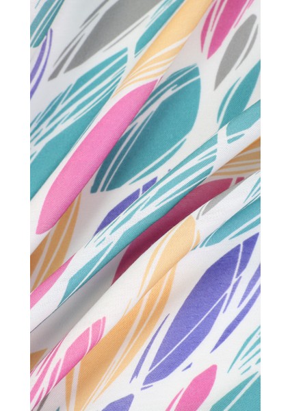 Yaprak Desenli Turkuaz Soft Eşarp 95X95 fiyatları