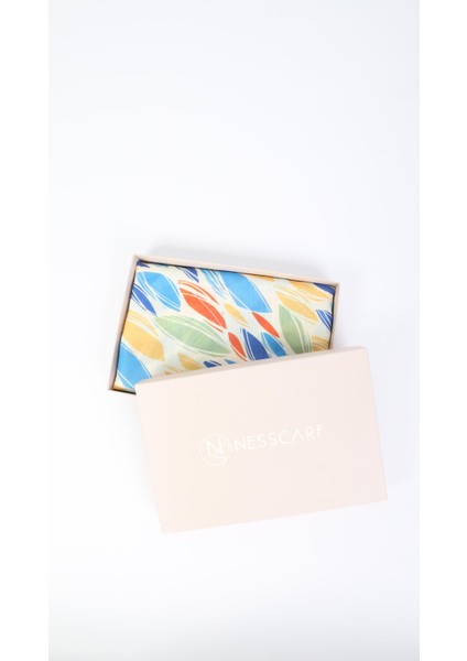 Yaprak Desenli Mavi Soft Eşarp 95X95 modelleri