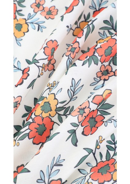 Çiçek Desenli Turuncu Soft Eşarp 95X95 fiyatları