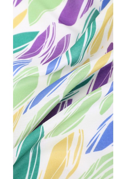 Yaprak Desenli Yeşil Soft Eşarp 95X95 fiyatları