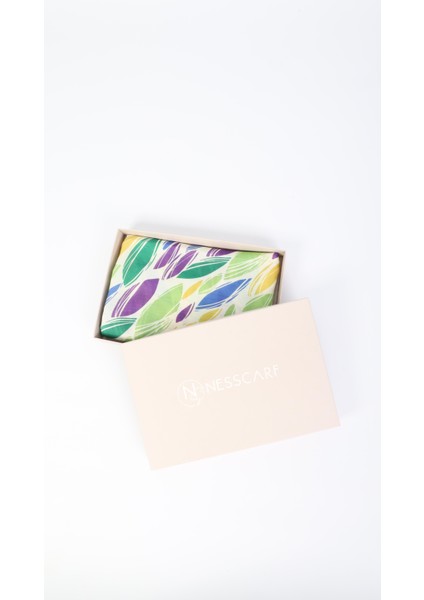 Yaprak Desenli Yeşil Soft Eşarp 95X95 modelleri