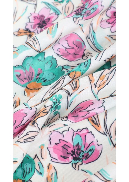 Çiçek Desenli Turkuaz Eşarp 95X95 fiyatları