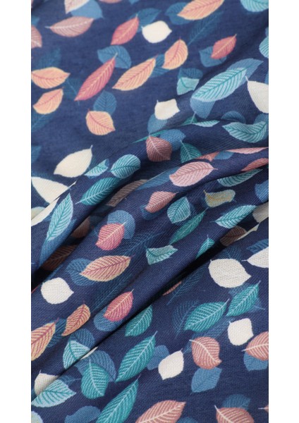 Yaprak Desenli Lacivert Soft Eşarp 95X95 fiyatları