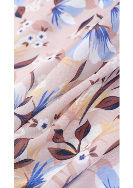 Çiçek Desenli Mavi Eşarp 95X95 fiyatları