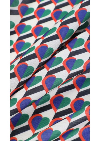 Kalp Desenli Yeşil Soft Eşarp 95X95 fiyatları