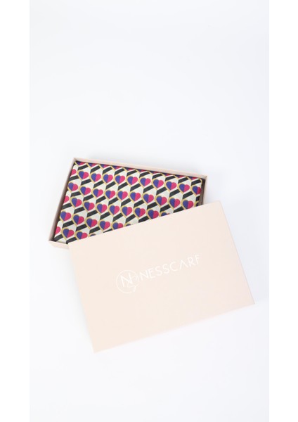 Kalp Desenli Pembe Soft Eşarp 95X95 modelleri