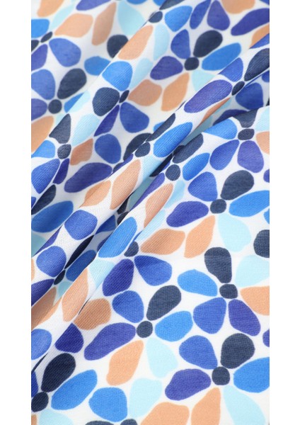 Çiçek Desenli Lacivert Eşarp 95X95 fiyatları