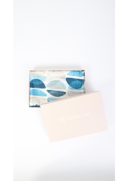 Desenli Mavi Eşarp 95X95 modelleri