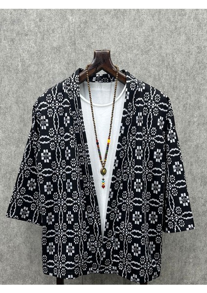 Oversize Bohem Desenli Kimono