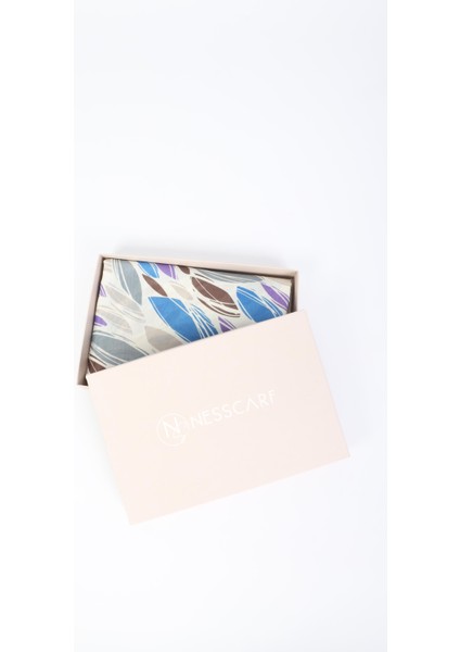 Yaprak Desenli Mor Soft Eşarp 95X95 modelleri