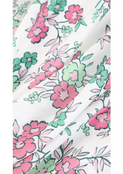 Çiçek Desenli Yeşil Soft Eşarp 95X95 fiyatları