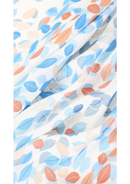 Yaprak Desenli Mavi Soft Eşarp 95X95 fiyatları