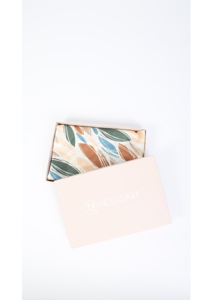 Yaprak Desenli Yeşil Soft Eşarp 95X95