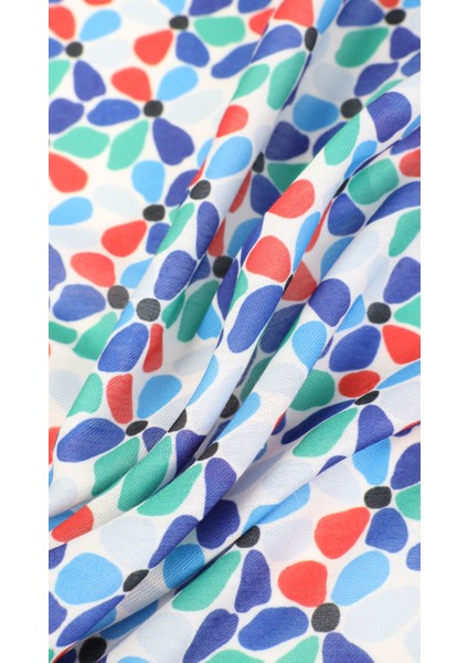 Çiçek Desenli Lacivert Eşarp 95X95 fiyatları