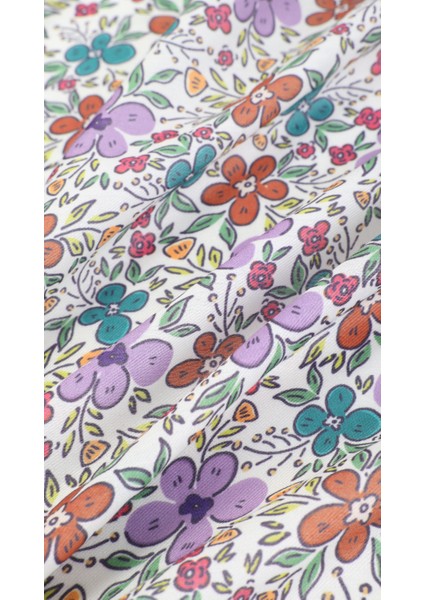 Çiçek Desenli Mor Soft Eşarp 95X95 fiyatları