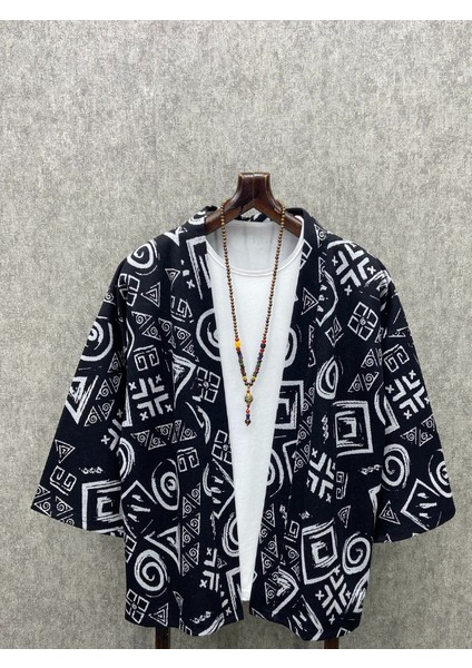 Oversize Bohem Desenli Kimono