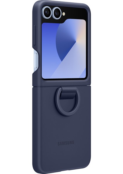 Galaxy Flip6 Yüzüklü Slikon Kılıf - Mavi