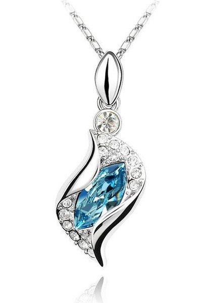 Kristal Taşlı Yağmur Damlası Tasarım Kolye fiyatları