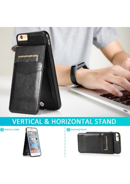 Kredi Kartı Kılıfı ile IPhone 7/8 Manyetik Toka Kickstand ile Uyumlu (Yurt Dışından)