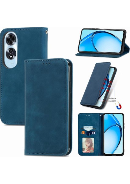 Oppo A60 4g Için Flip Case Basit Iş Deri Kılıf Kapak Çevirin Cüzdan (Yurt Dışından)