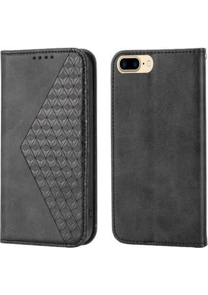 IPhone 6 Için Flip Case Artı Eşkenar Dörtgen Şekli Günlük Kullanım Standı El Kayışı Cüzdan (Yurt Dışından)