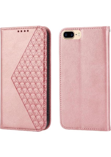 IPhone 6 Için Flip Case Artı Eşkenar Dörtgen Şekli Günlük Kullanım Standı El Kayışı Cüzdan (Yurt Dışından)