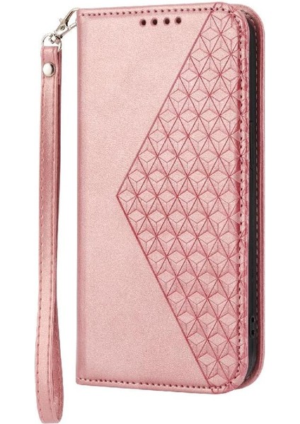 IPhone 6 Için Flip Case Artı Eşkenar Dörtgen Şekli Günlük Kullanım Standı El Kayışı Cüzdan (Yurt Dışından)