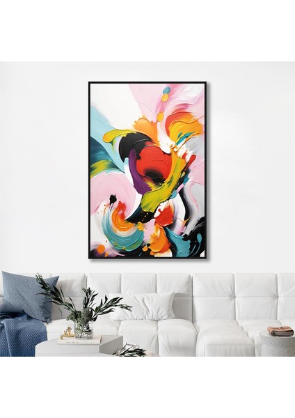 Yağlı Boya Dokulu Tablo Renkli Boyalar Soyut U08087