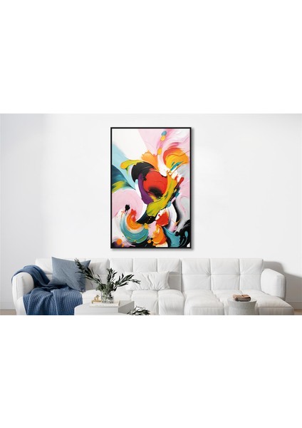 Yağlı Boya Dokulu Tablo Renkli Boyalar Soyut U08087 fiyatları