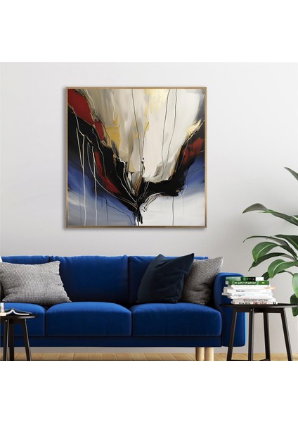 Yağlı Boya Dokulu Tablo Renkli Kare Soyut U08098