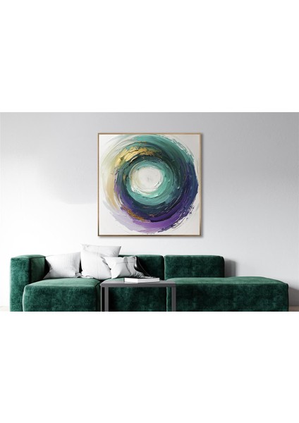 Yağlı Boya Dokulu Tablo Soyut Renkli Halka U08099 fiyatları