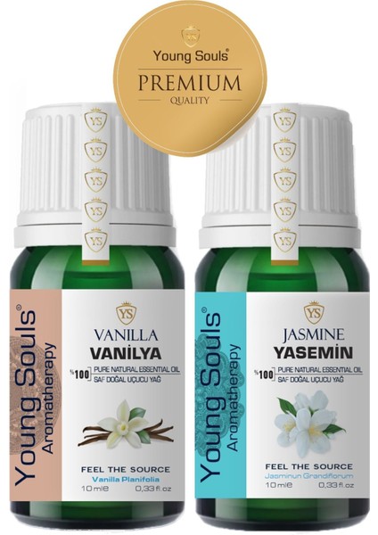 Aromatherapy Vanilla & Jasmine Essential Oil Vanilya & Yasemin Uçucu Yağ 10ml+10ml