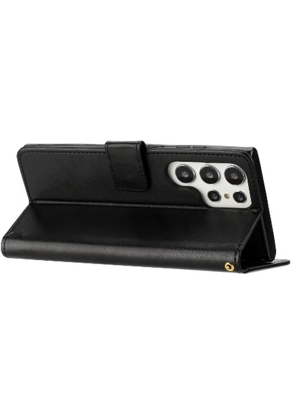 Samsung Galaxy S23 Ultra Kickstand Manyetik Kapatma Bilek Pu Için Filp Durumda (Yurt Dışından) modelleri